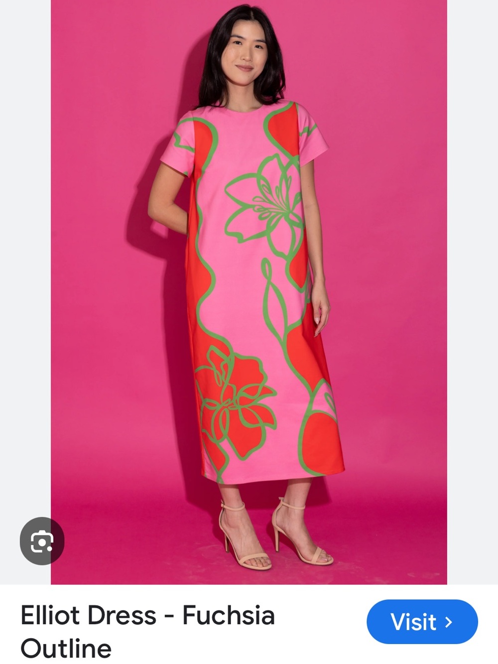 Alden Adair Elliot dress small fuchsia sold out outline